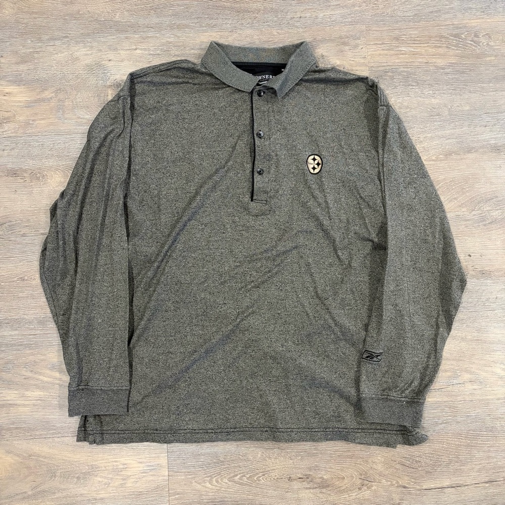 Mens Reebok NFL Owners Edition Long Sleeve Polo Shirt - Gray Sz XL